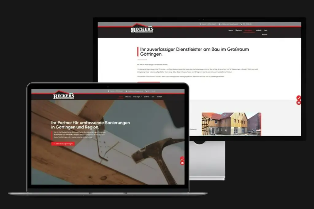 Desktopansicht der Website Beckers Bauservice aus Göttingen