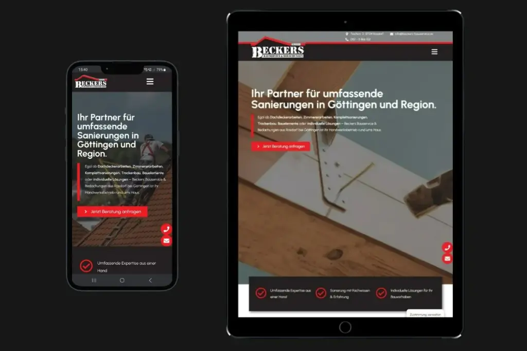 Responsive Webdesign von Beckers Bauservice Göttingen