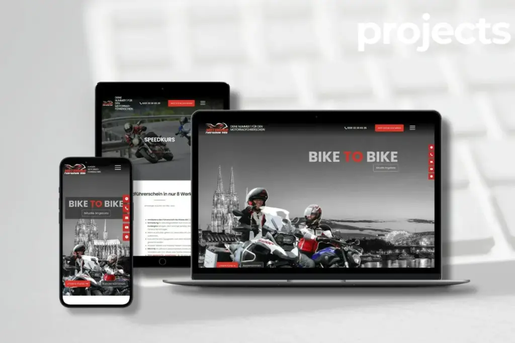 Webseite der Motorrad Fahrschule Köln