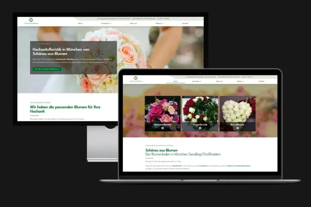 Desktop-Ansicht von Website-Projekt Schönes aus Blumen