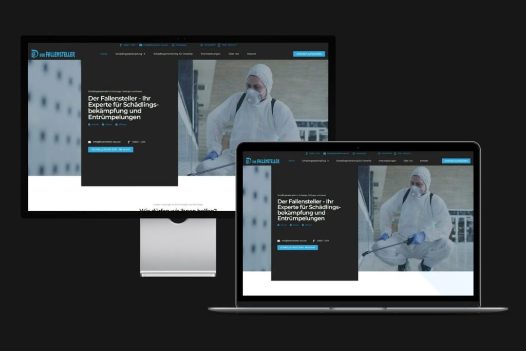 Desktop-Ansicht von Webdesign für Schädlingsbekämpfer aus Eschwege bei Göttingen