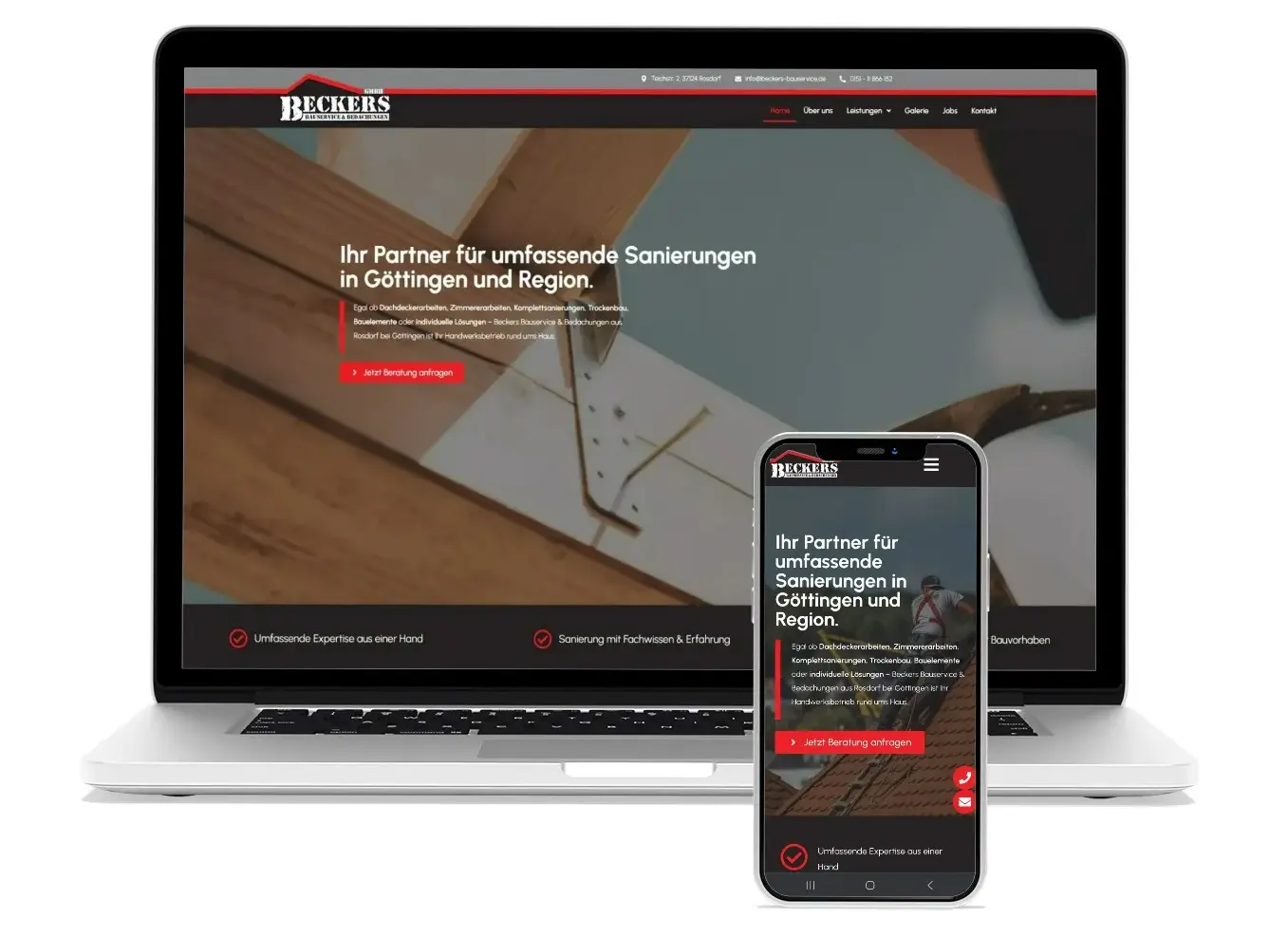 Website-Mockup vom Webdesigner aus Göttingen